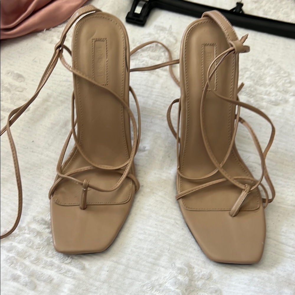 Forever 21 Tan Strappy Heels